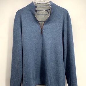 Tommy Bahama Blue 1/4 Zip Pullover Sweater Size Large